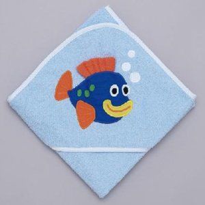Mullins Square Fish Hooded Towel w/Washcloth